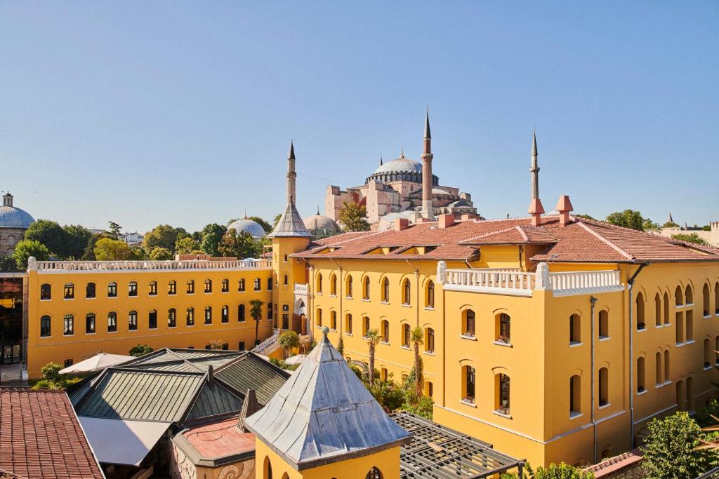 Four Seasons Hotel Istanbul at Sultanahmet, a luxury boutique hotel set in a historic neoclassical building overlooking Hagia Sophia in Istanbul, Turkey.